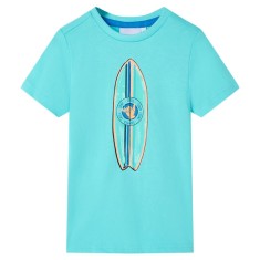 Tricou pentru copii cu maneci scurte, turcoaz, 140 foto