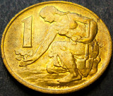 Moneda 1 COROANA - RS CEHOSLOVACIA, anul 1980 * cod 4936 = patina frumoasa