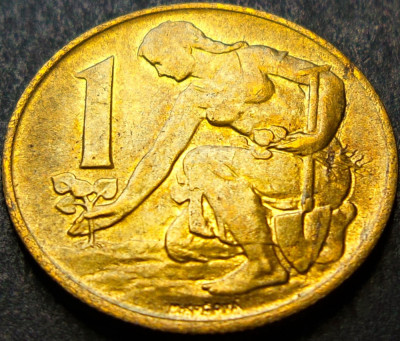 Moneda 1 COROANA - RS CEHOSLOVACIA, anul 1980 * cod 4936 = patina frumoasa foto