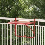 vidaXL Masă Suspendată pentru Balcon Roșu 60 x 39 x 65 cm Oțel