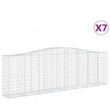 Cumpara ieftin Cosuri gabion arcuite 7 buc, 400x50x120/140 cm, fier galvanizat