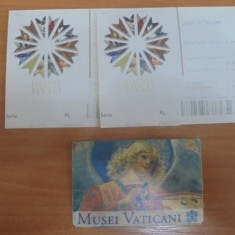 BILETE DE COLECTIE INTRARE MUZEE ITALIA + VATICAN - 3 BUC. = 6 LEI.