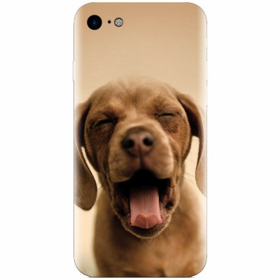 Husa silicon pentru Apple Iphone 8, Cute Yawning Puppy foto