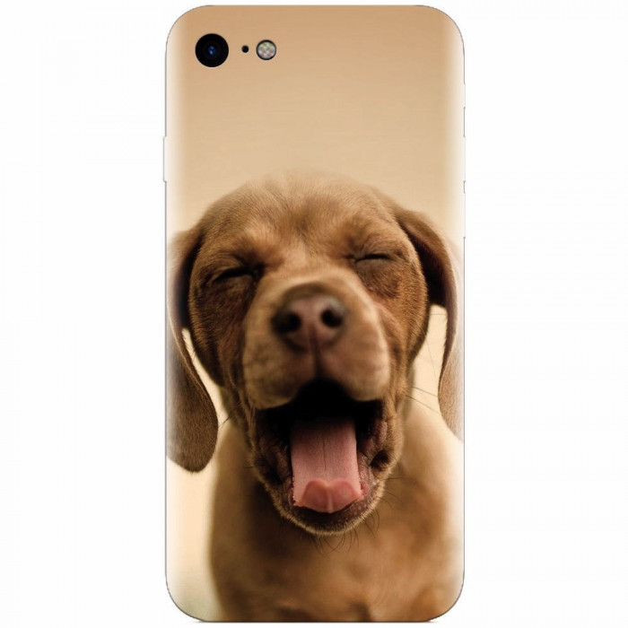 Husa silicon pentru Apple Iphone 8, Cute Yawning Puppy