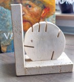 Fratelli Mannelli - Sculptură, opritor de carti - Travertin natural - 1970