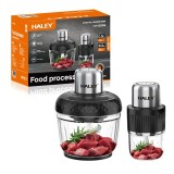 Tocator Electric HALEY 800W, 2 Viteze, 2 Recipiente ABS &ndash; 3L cu 4 Lame si 0.5L cu 6 Lame Inox