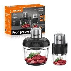 Tocator Electric HALEY 800W, 2 Viteze, 2 Recipiente ABS &ndash; 3L cu 4 Lame si 0.5L cu 6 Lame Inox