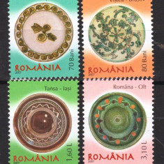 ROMANIA 2007 CERAMICA ROMANEASCA - FARFURII ( II) Serie 4 timbre LP.1765 MNH**