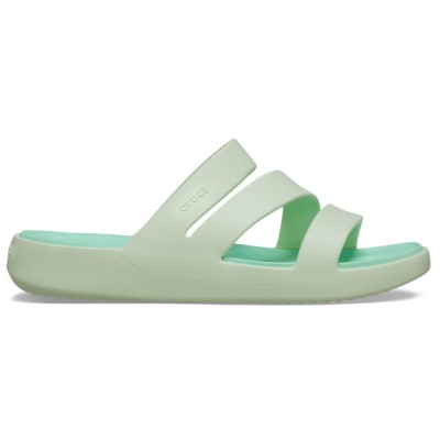 Papuci Crocs Getaway Strappy Verde - Jade Tint foto