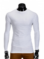 Bluza pentru barbati, din bumbac, alb, simpla, slim fit - L59 foto