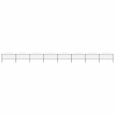 vidaXL Gard de grădină cu v&amp;acirc;rf suliță, negru, (0,5-0,75) x 13,6 m oțel foto