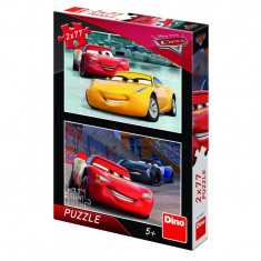 Puzzle 2 in 1 Cars 3 Cursa cea mare, 77 piese, 4-8 ani