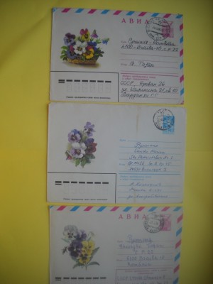HOPCT PLIC S NR 951 SET 3 PLICURI PANSELUTE-FLORI/FLORA - RUSIA -CIRCULAT foto