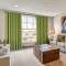 Set draperii din catifea cu inele negre, Madison, 200x250 cm, densitate 700 g/ml, Moss green, 2 buc
