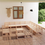 VidaXL Set mobilier de grădină, 14 piese, lemn masiv de pin