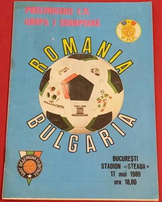 Program meci fotbal ROMANIA - BULGARIA (17.05.1989 preliminarii CM 1990) foto