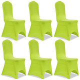 Husa de scaun elastica, 6 buc., verde GartenMobel Dekor, vidaXL