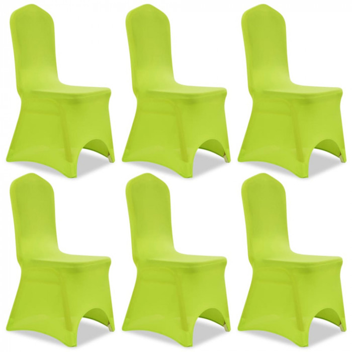 Husa de scaun elastica, 6 buc., verde GartenMobel Dekor