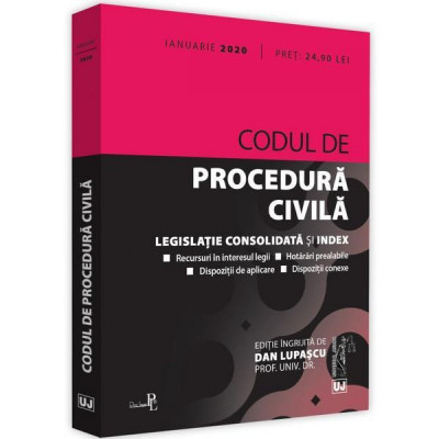 Codul de procedura civila. Ianuarie 2020 - Dan Lupascu foto
