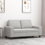 Canapea cu 2 locuri, gri deschis, 120 cm, țesătură microfibră