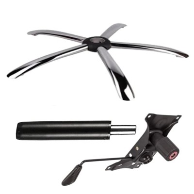Set placuta balans metalica 22 cm x 15 cm, baza 60 cm si cilindru piston, gaz, pentru scaune birou, negru, 35 cm foto