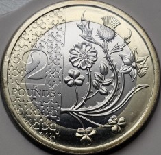 2 pounds 2023 Marea Britanie, Privy Mark, Charles al-III-lea, Brilliant uncirculated din set anual, km#2449 foto