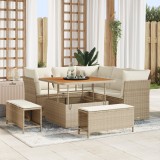 Set de Canapele de Grădină vidaXL 8 Piese cu Perne Bej Ratan Polimer Acacia