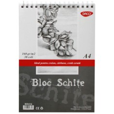 Bloc A4 pentru Schite DACO, 30 File, 160 g/m&amp;sup2;, Hartie Alba, Bloc Schite DACO, Bloc Schite A4, Bloc Schite, Bloc Schite Foi Albe, Bloc Schita Alba, Blo foto