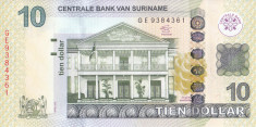 Bancnota Suriname 10 Dolari 2012 - P163b UNC foto