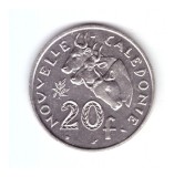 Moneda Noua Caledonie 20 francs/franci 1992, stare foarte buna, curata, Australia si Oceania, Nichel