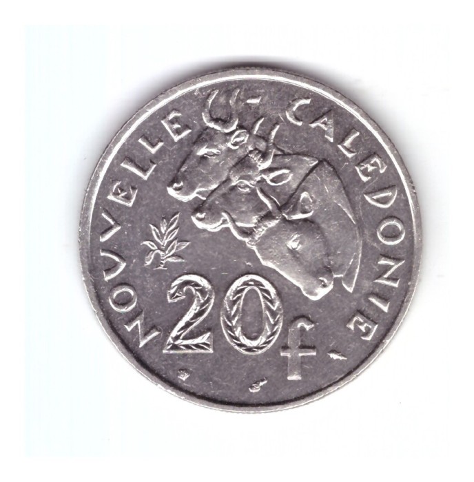 Moneda Noua Caledonie 20 francs/franci 1992, stare foarte buna, curata