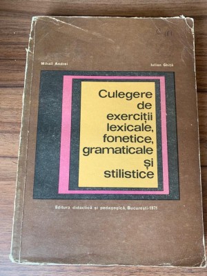 CULEGERE DE EXERCITII LEXICALE, FONETICE, GRAMATICALE SI STILISTICE foto