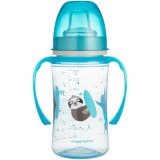 Canpol babies Exotic Animals cană pentru antrenament cu m&acirc;nere 6+ m Blue 240 ml