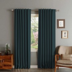 Draperie din catifea cu rejansa transparenta cu ate pentru galerie, Madison, 150x270 cm, densitate 700 g/ml, Denim, 1 buc