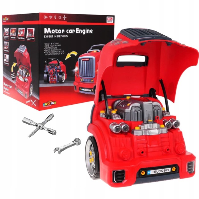 SET INTERACTIV DE VEHICULE MECANICĂ 59 ELEMENTE LUMINI SUNETE INSTRUMENTE