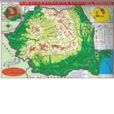 Harta fizica a Romaniei pliata