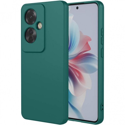 Husa de protectie, flippy, pentru oppo reno 11 f, liquid silicone, cu microfibra pe interior, protectie antisoc, compatibil incarcare wireless, verde foto