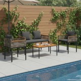 vidaXL Set de Mobilier pentru Exterior 4 pcs Gri și gri &icirc;nchis 42025227