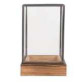 Cumpara ieftin Mini sera lemn metal gri 12x12x19 cm