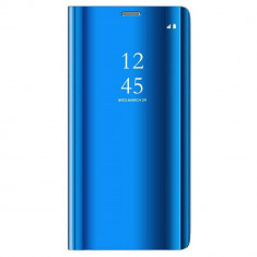 Husa Carte Clear View pentru Samsung Galaxy A21s, Functie Stand, Albastru foto