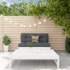 VidaXL Set mobilier de grădină cu perne, 2 piese, alb, lemn masiv 3186103