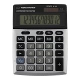 Calculator Birou ESPERANZA Newton, 12 Digiti, Alimentare Solara/Baterie, Ecran Inclinat, Negru