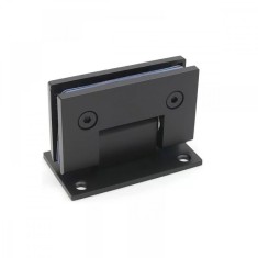 Balama inox, usa sticla, cu talpa intreaga, prindere zid-sticla, 55x90 mm, culoare negru