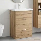 Cumpara ieftin Set de mobilier pentru baie Stejar Artizanal 61 x 40 x 84,5 cm