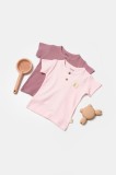 Cumpara ieftin Set 2 tricouri Bamboo,roz, BabyCosy, 50% bumbac+50%bambus (Marime: 3-6 Luni)