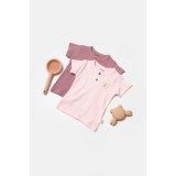 Set 2 tricouri Bamboo,roz, BabyCosy, 50% bumbac+50%bambus (Marime: 9-12 luni)