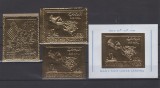 Oman - Aselenizarea 1969 - serie + colita MNH realizate din foita de aur