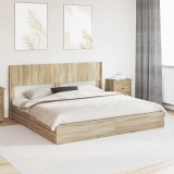 vidaXL Cadru de pat cu depozitare și tăblie Stejar Sonoma 180 x 200 cm 3414361