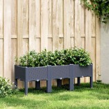 Cumpara ieftin Jardinieră de grădină cu picioare, albastru gri, 120x40x42 cm, PP