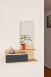 Dulap cu oglinda Rozella, Arnetti, 60 x 31.3 x 90 cm, oak/antracit
